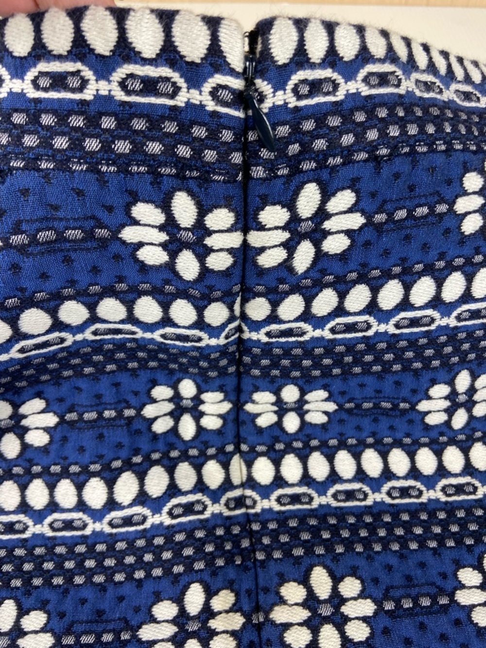 J. Crew Navy and White Floral Knit Mini Skirt - Picture 3 of 15